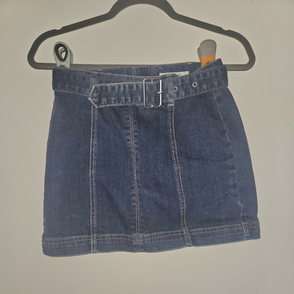 Denim Mini Skirt with Belt